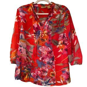 Valerie Stevens Colorful Blouse Size XL